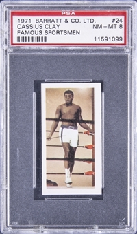 1971 Barratt & Co. Ltd. "Famous Sportsmen" #24 Cassius Clay - PSA NM-MT 8